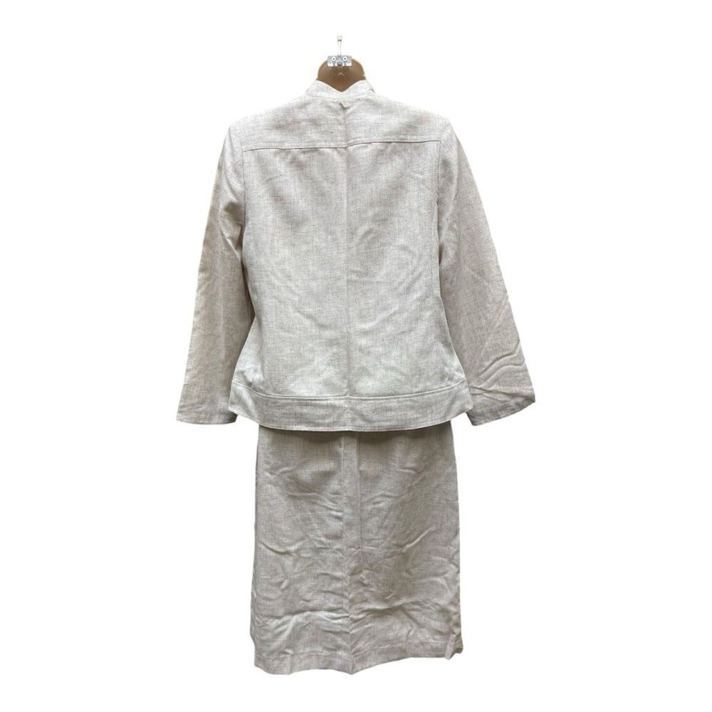 Vintage Three Flaggs California Skirt Suit Womens 8 Cream White Blend USA Made - Picture 15 of 15